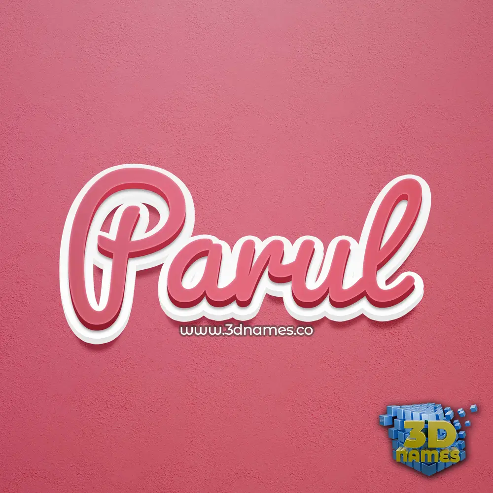 parul in Red Scribble style - 3D name wallpaper