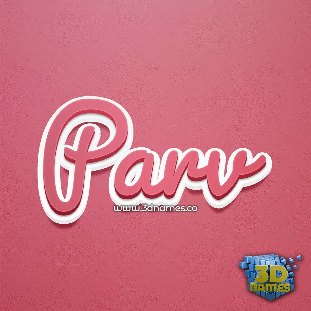 parv in Red Scribble style - 3D name wallpaper