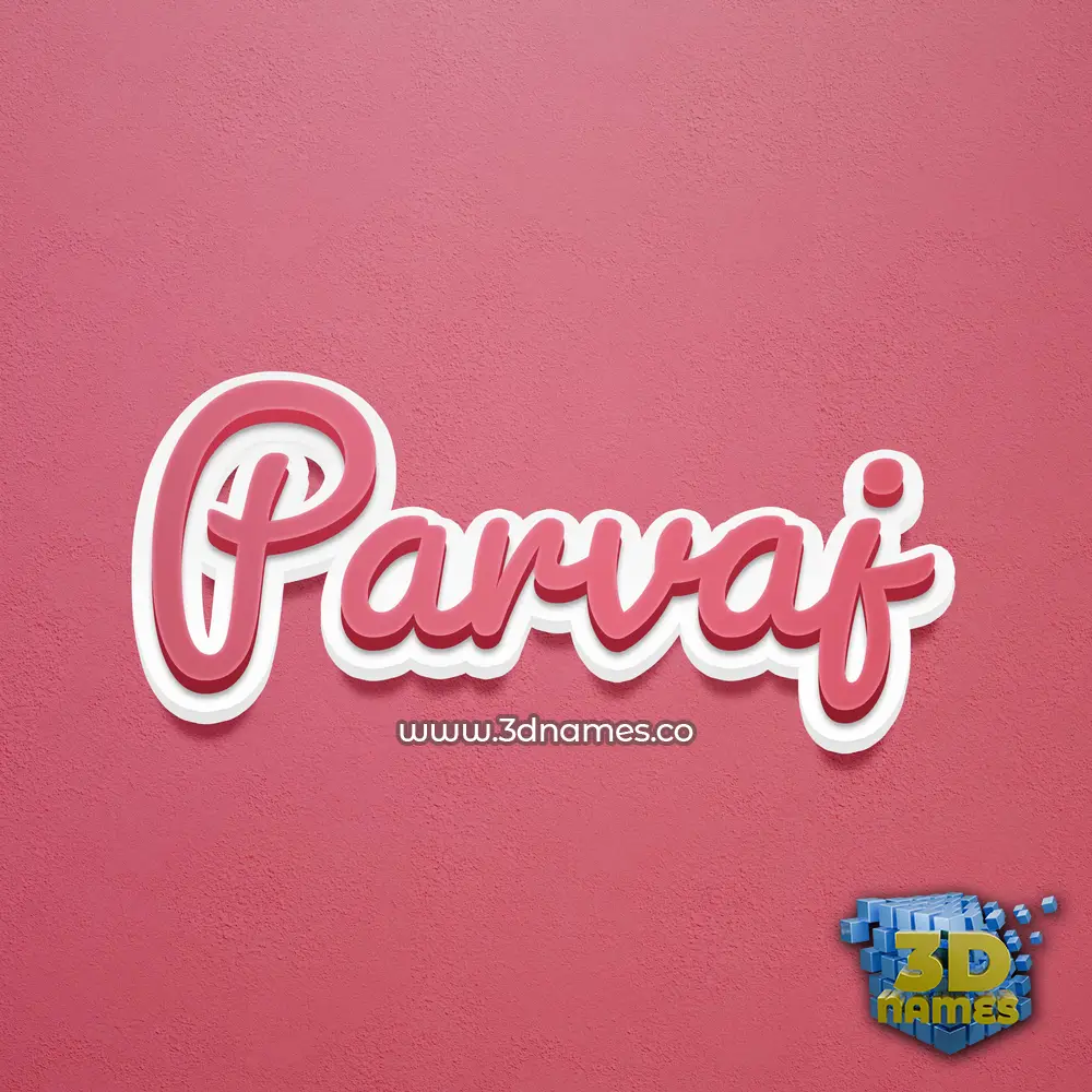 parvaj in Red Scribble style - 3D name wallpaper