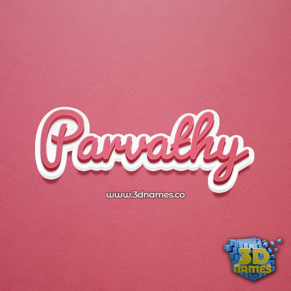 parvathy in Red Scribble style - 3D name wallpaper