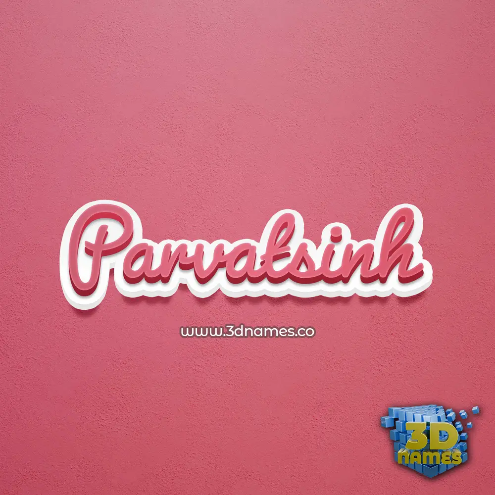 parvatsinh in Red Scribble style - 3D name wallpaper