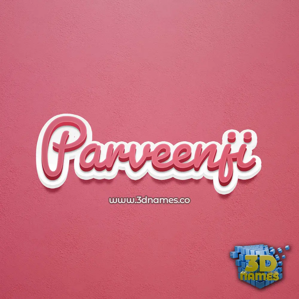 parveenji in Red Scribble style - 3D name wallpaper