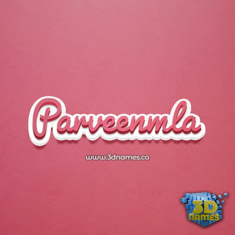 parveenmla in Red Scribble style - 3D name wallpaper