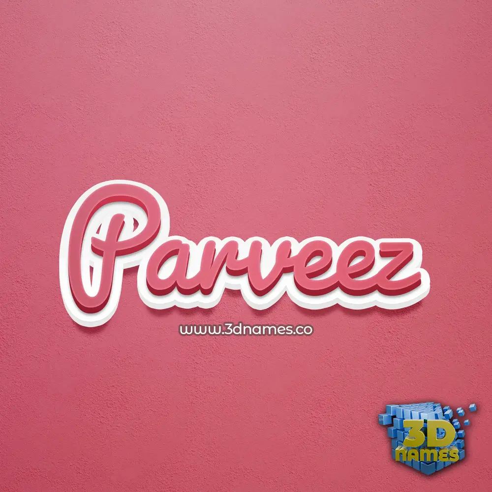 parveez in Red Scribble style - 3D name wallpaper