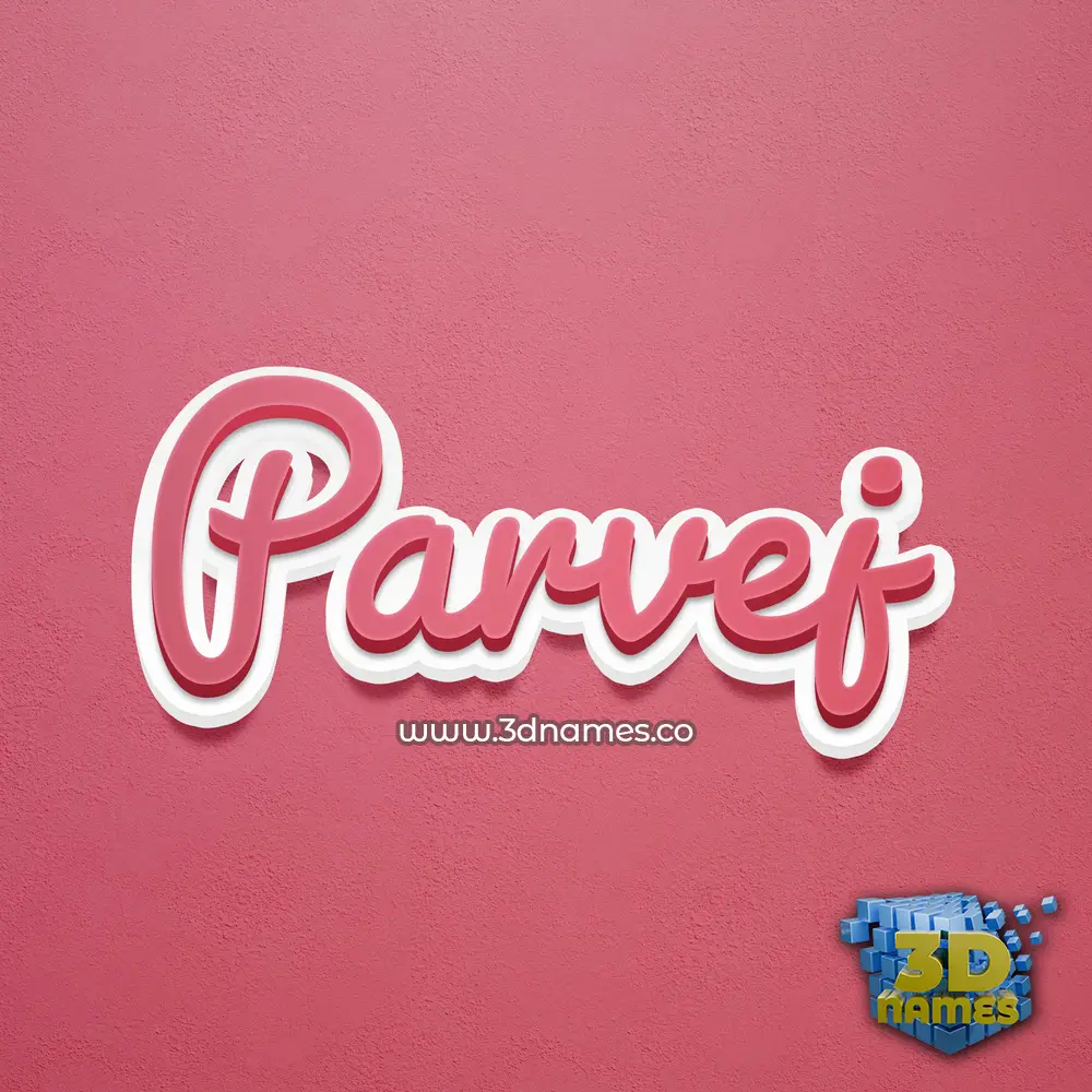 parvej in Red Scribble style - 3D name wallpaper