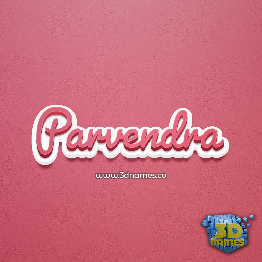 parvendra in Red Scribble style - 3D name wallpaper