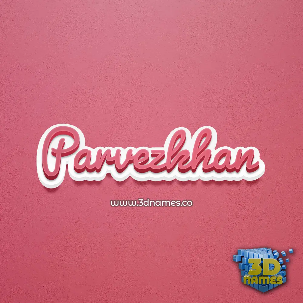 parvezkhan in Red Scribble style - 3D name wallpaper