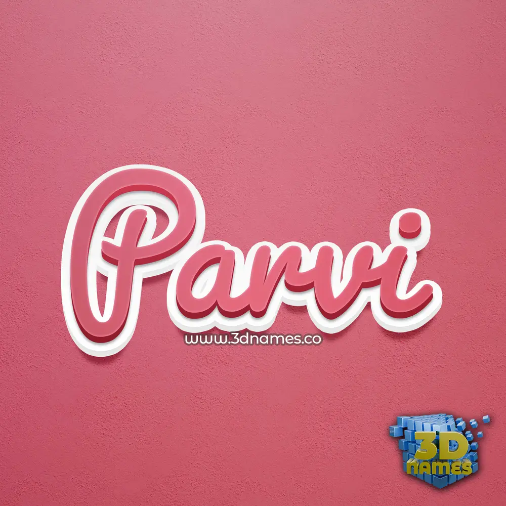 parvi in Red Scribble style - 3D name wallpaper