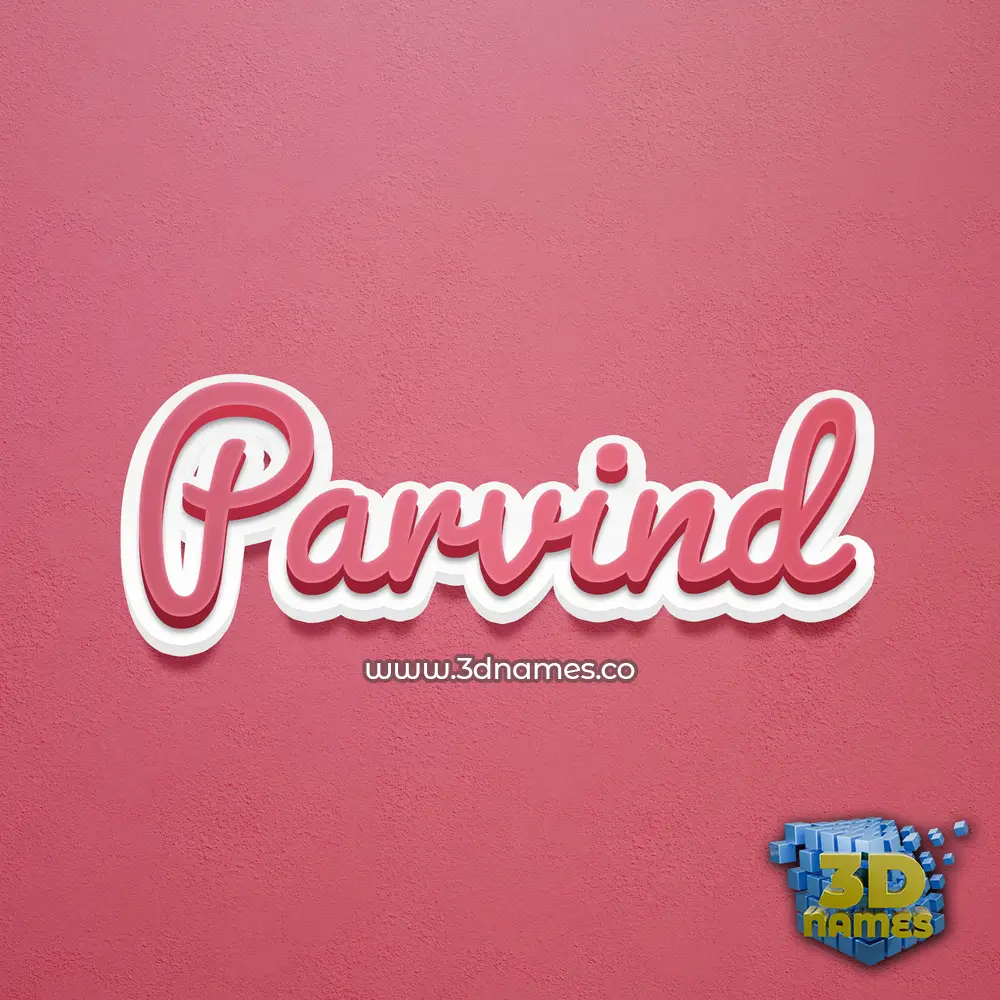 parvind in Red Scribble style - 3D name wallpaper