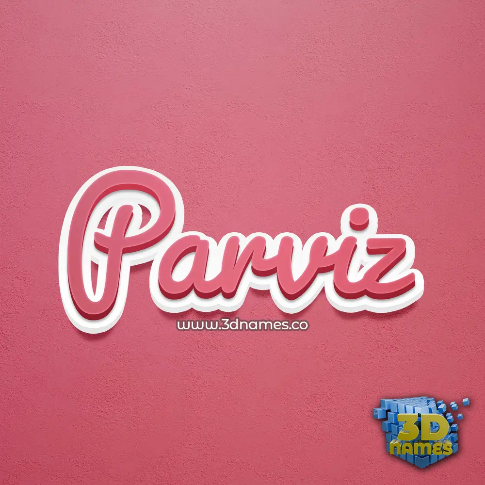 parviz in Red Scribble style - 3D name wallpaper