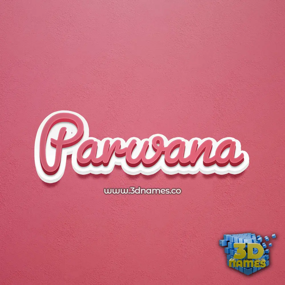 parwana in Red Scribble style - 3D name wallpaper