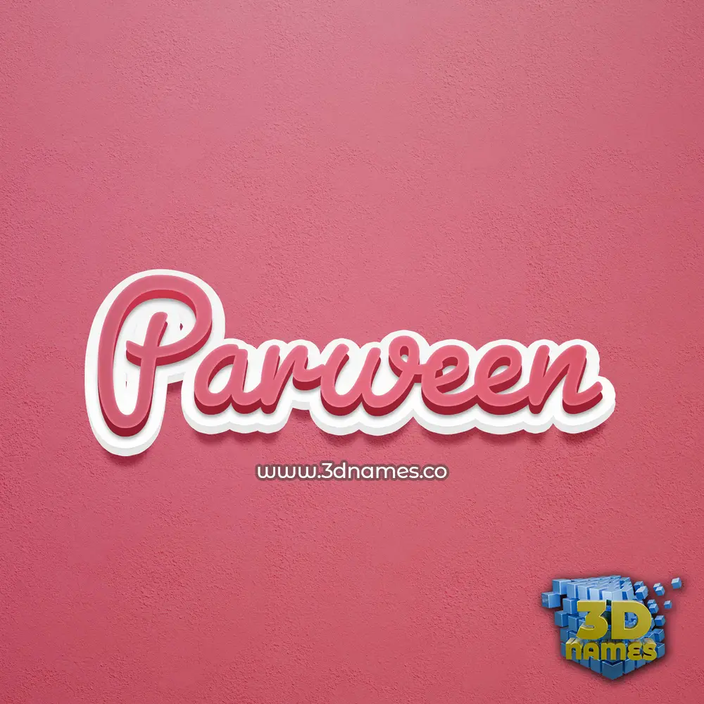 parween in Red Scribble style - 3D name wallpaper