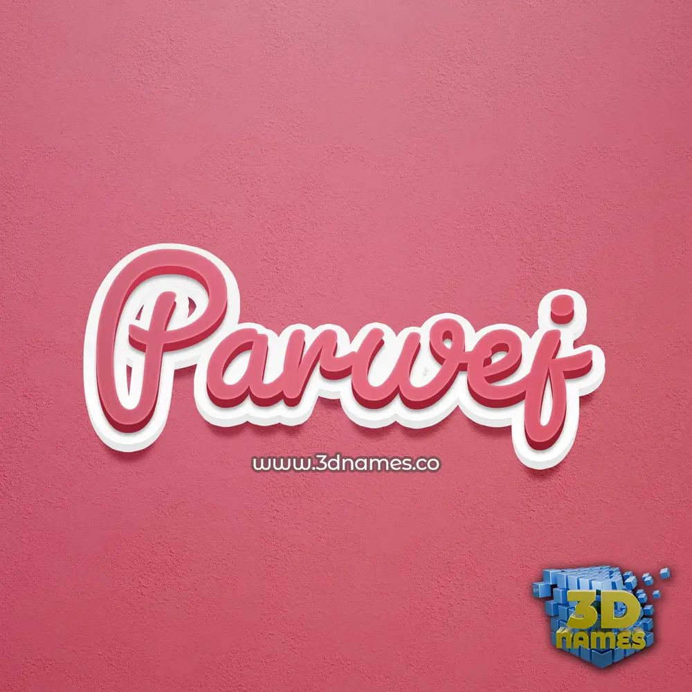 parwej in Red Scribble style - 3D name wallpaper