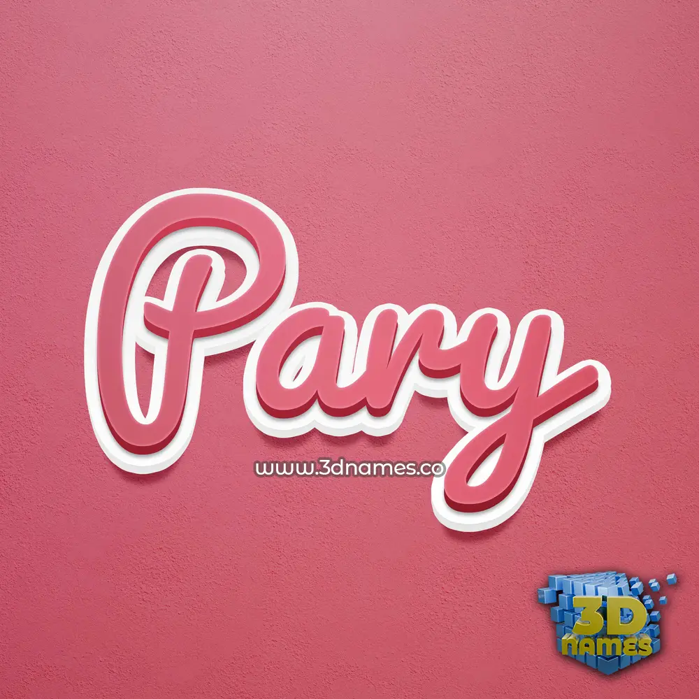 pary in Red Scribble style - 3D name wallpaper