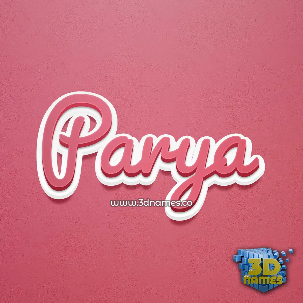 parya in Red Scribble style - 3D name wallpaper