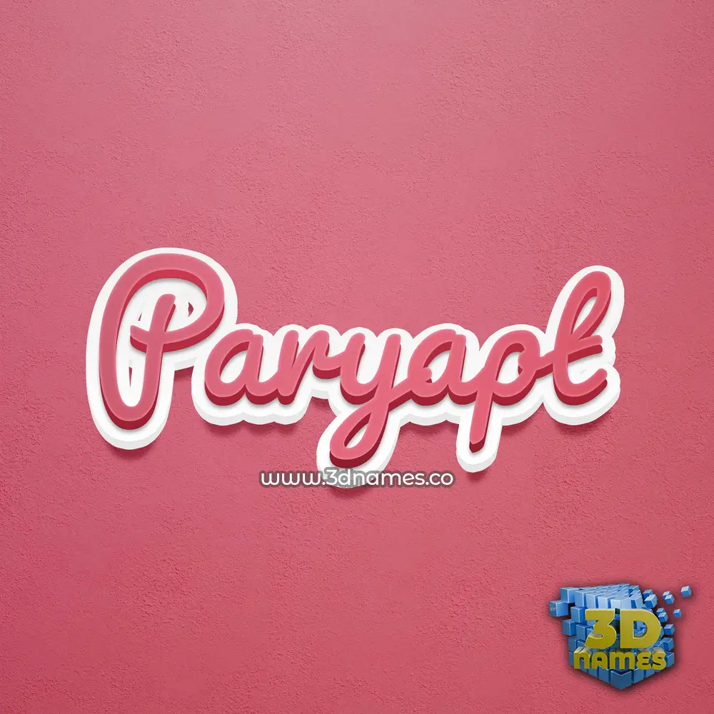 paryapt in Red Scribble style - 3D name wallpaper