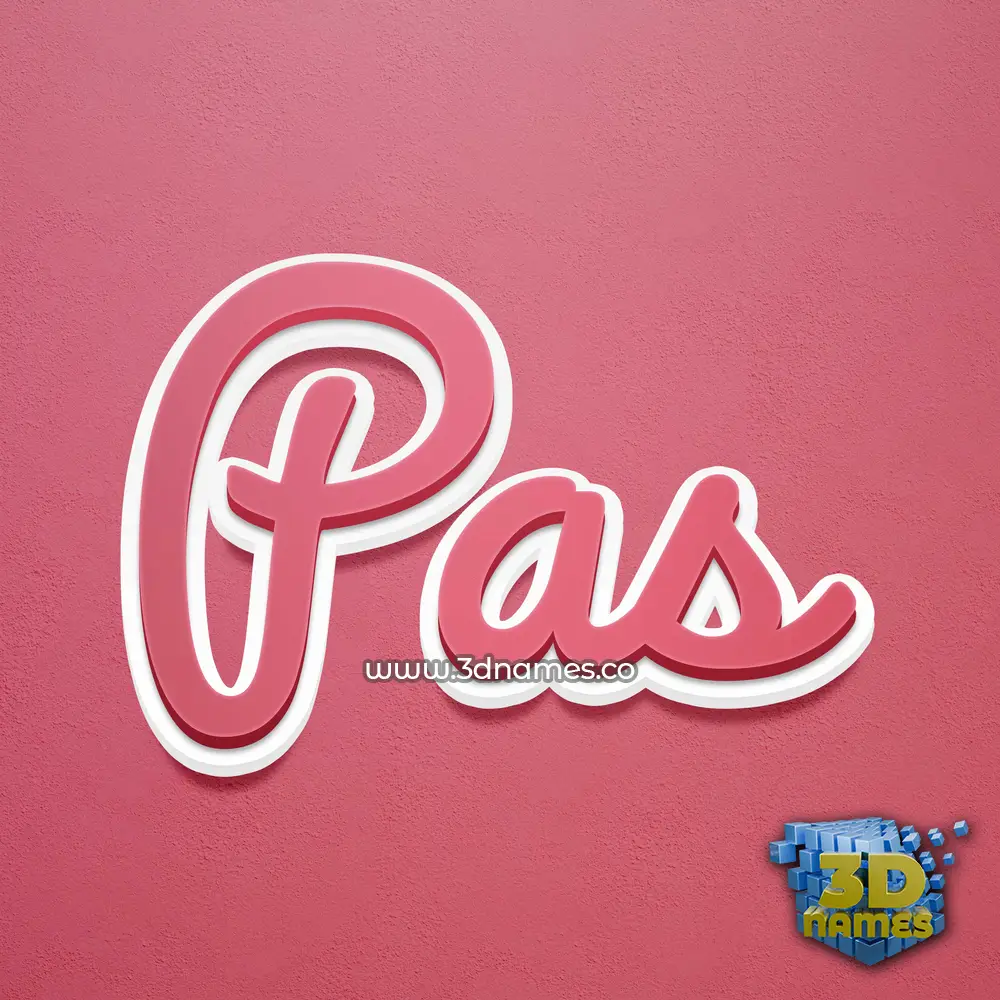pas in Red Scribble style - 3D name wallpaper