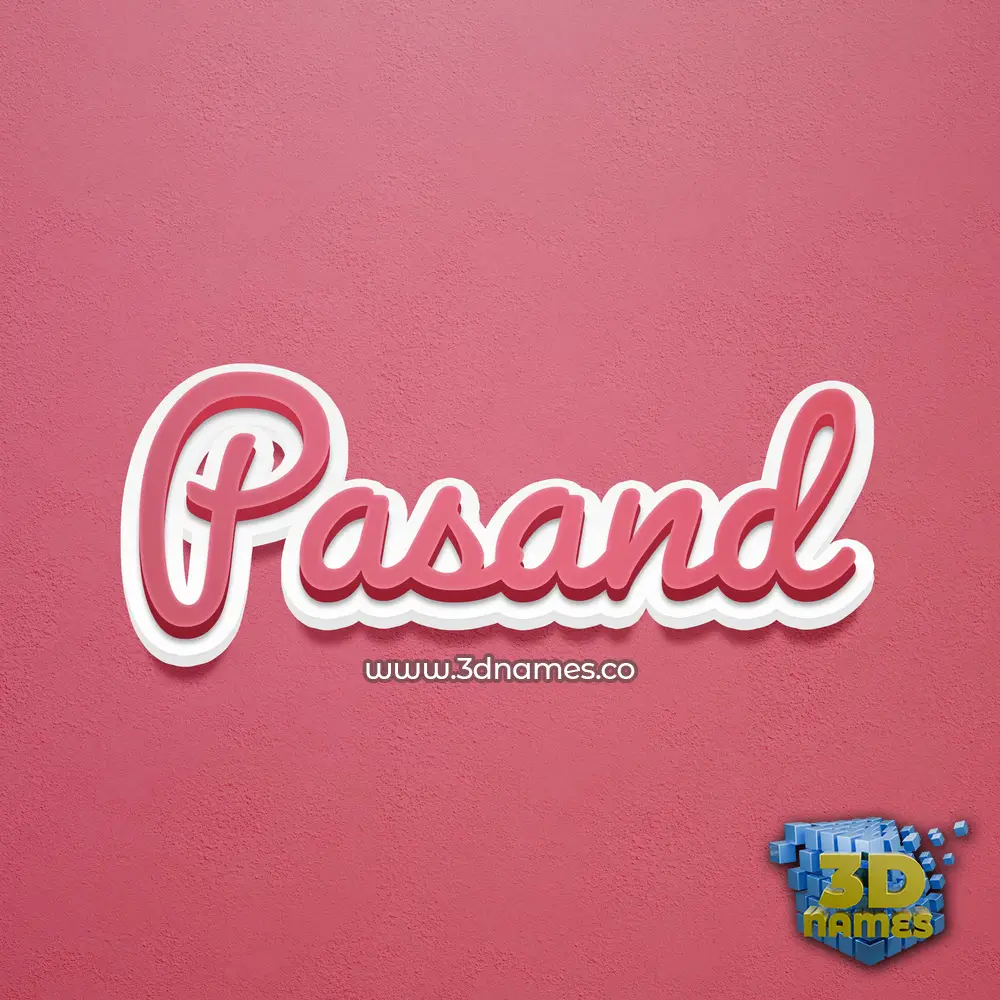 pasand in Red Scribble style - 3D name wallpaper