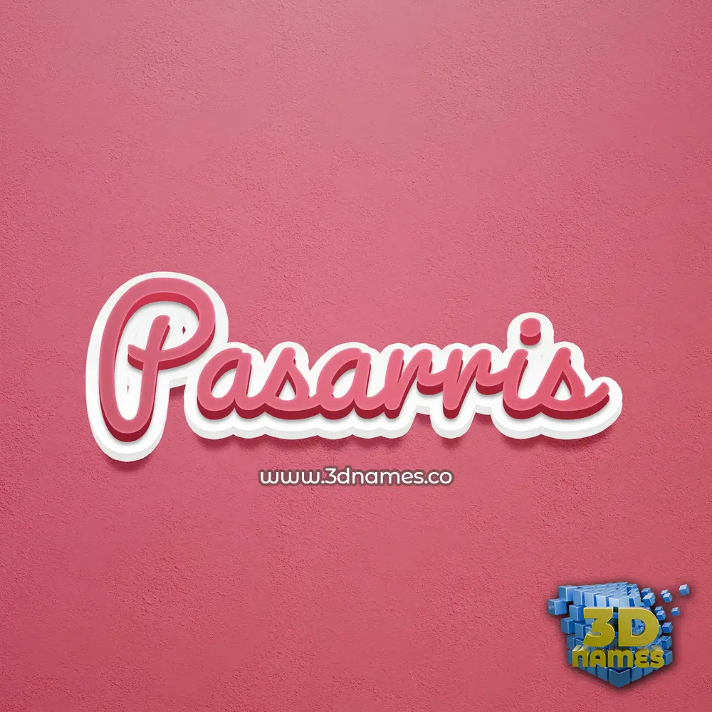 pasarris in Red Scribble style - 3D name wallpaper