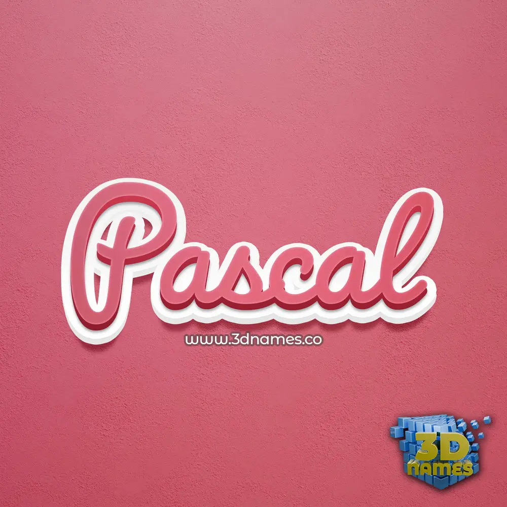 pascal in Red Scribble style - 3D name wallpaper