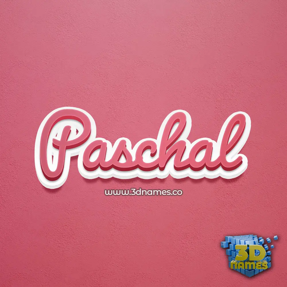paschal in Red Scribble style - 3D name wallpaper