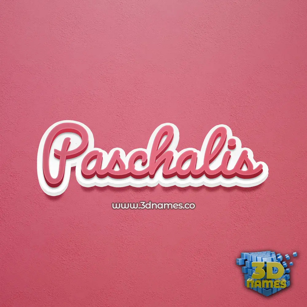 paschalis in Red Scribble style - 3D name wallpaper
