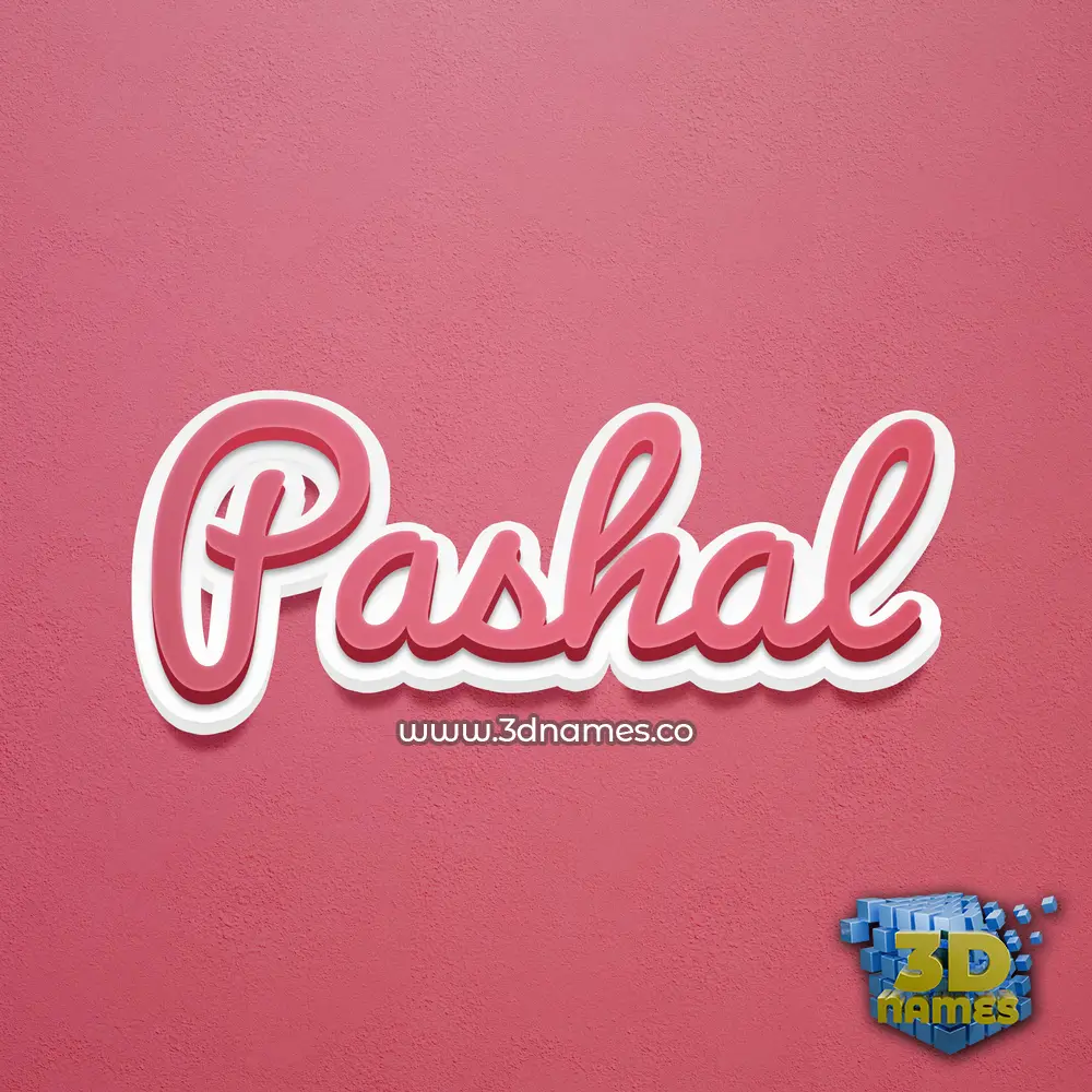 pashal in Red Scribble style - 3D name wallpaper