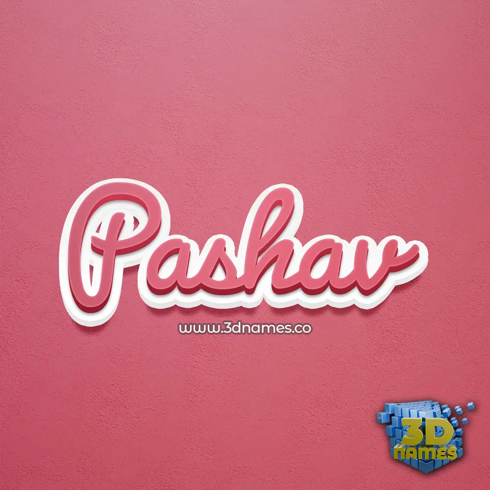 pashav in Red Scribble style - 3D name wallpaper
