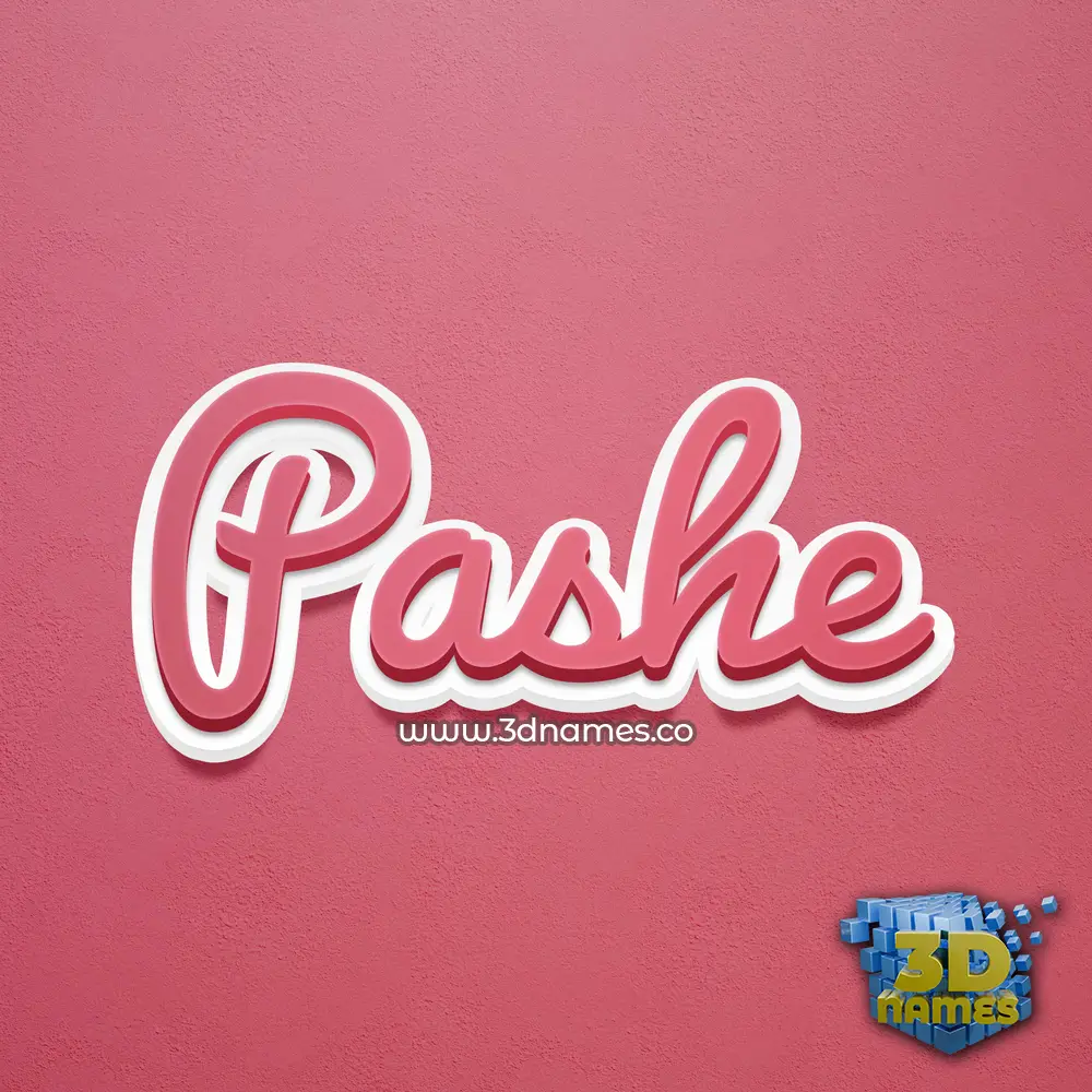 pashe in Red Scribble style - 3D name wallpaper
