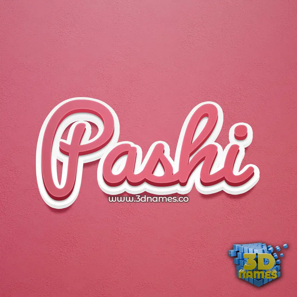 pashi in Red Scribble style - 3D name wallpaper