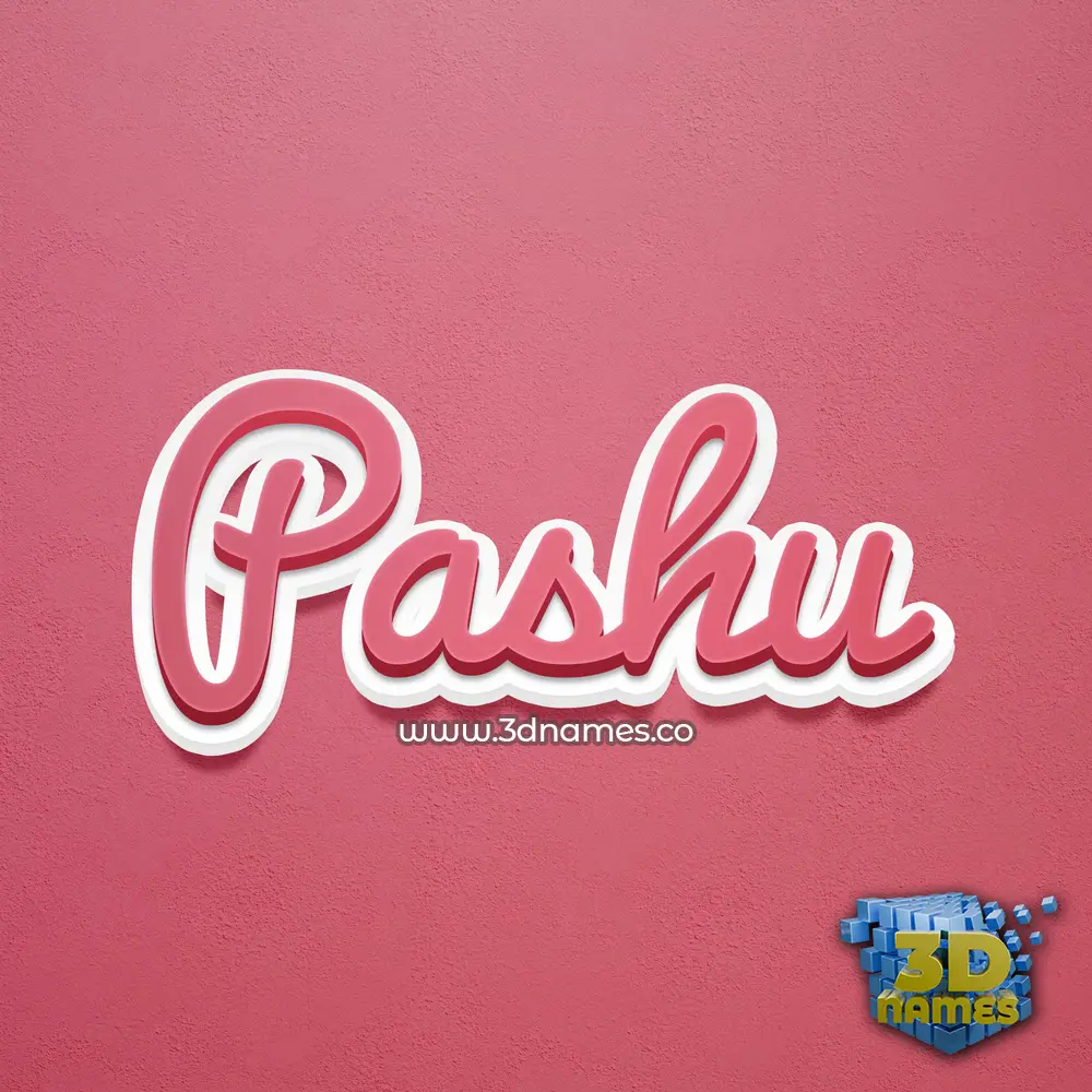 pashu in Red Scribble style - 3D name wallpaper
