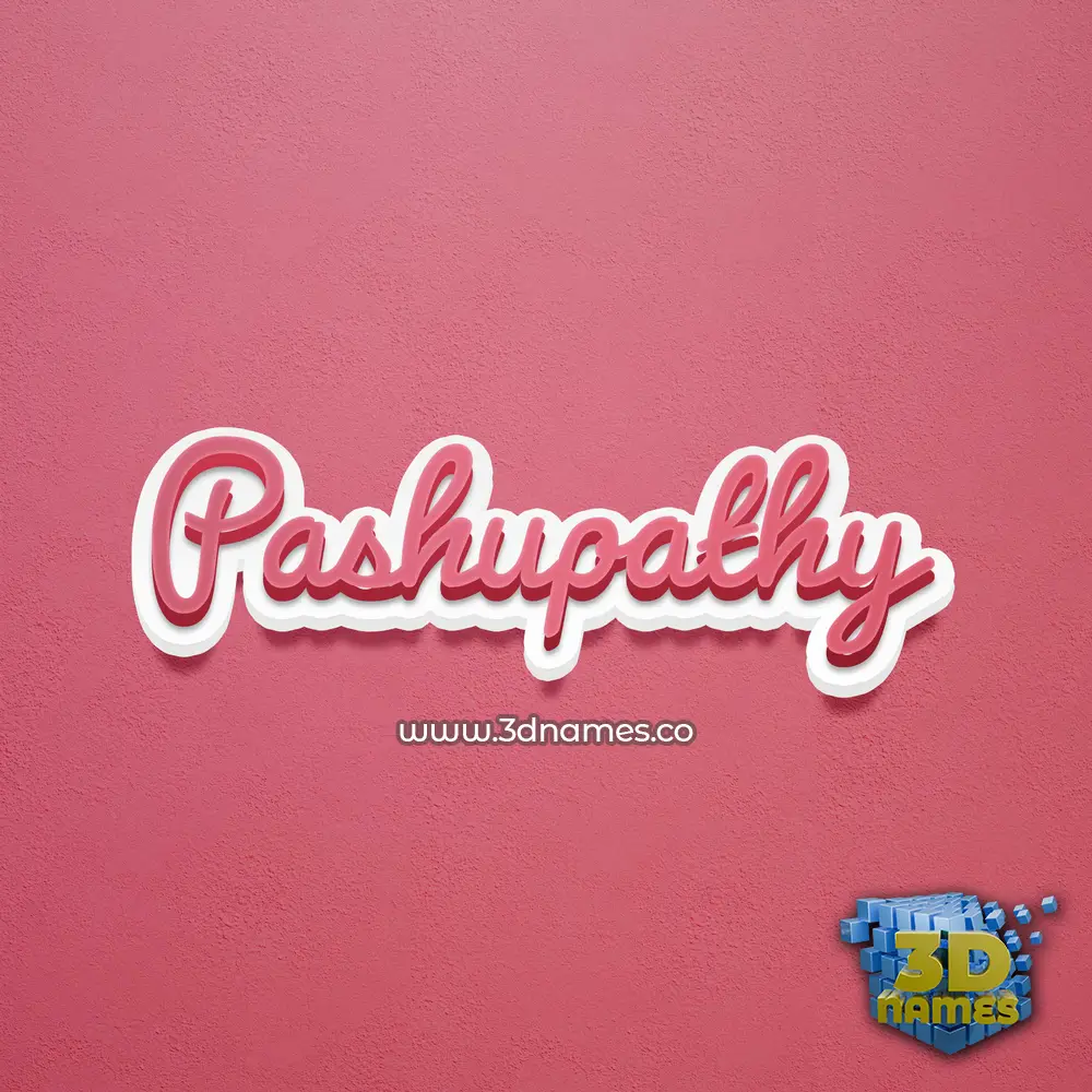 pashupathy in Red Scribble style - 3D name wallpaper