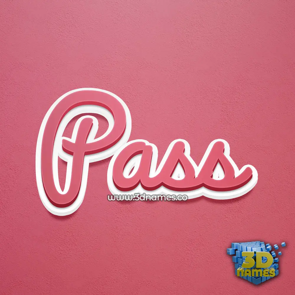 pass in Red Scribble style - 3D name wallpaper