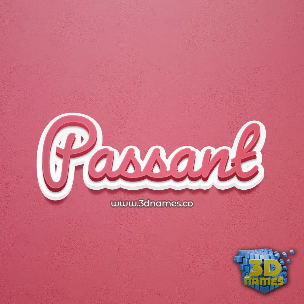 passant in Red Scribble style - 3D name wallpaper