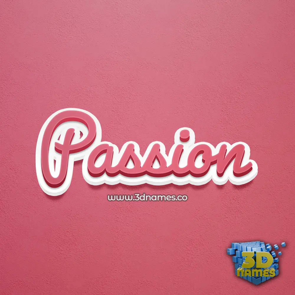 passion in Red Scribble style - 3D name wallpaper