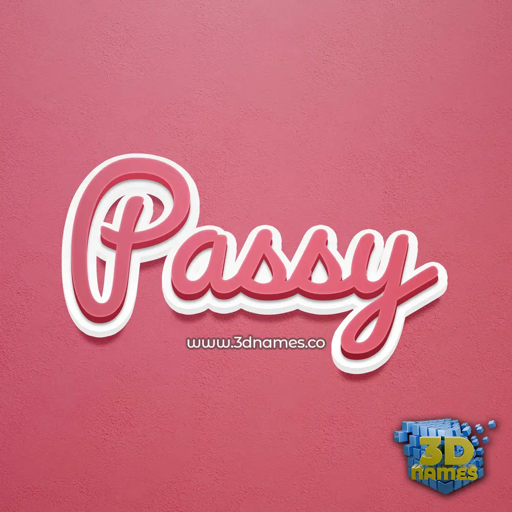 passy in Red Scribble style - 3D name wallpaper