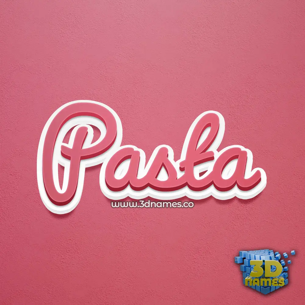 pasta in Red Scribble style - 3D name wallpaper