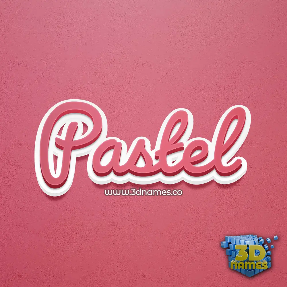 pastel in Red Scribble style - 3D name wallpaper