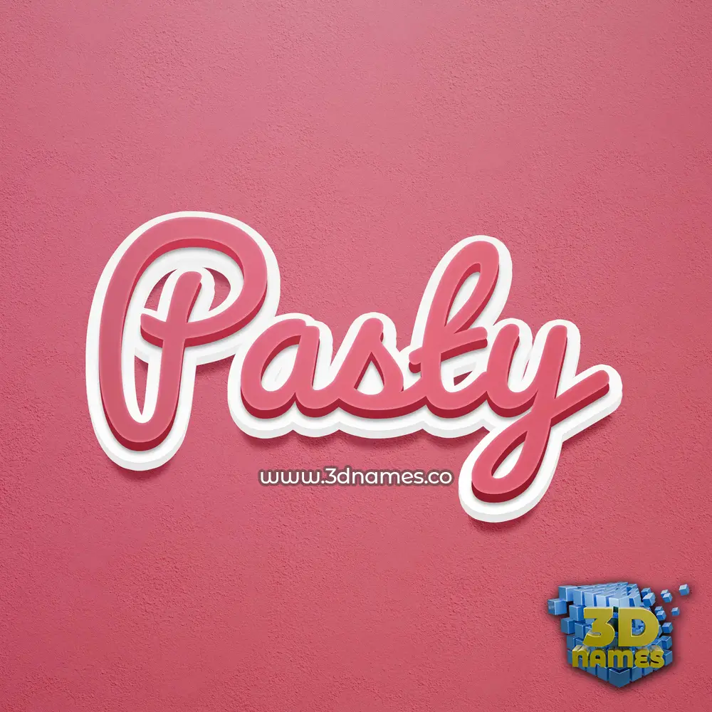 pasty in Red Scribble style - 3D name wallpaper