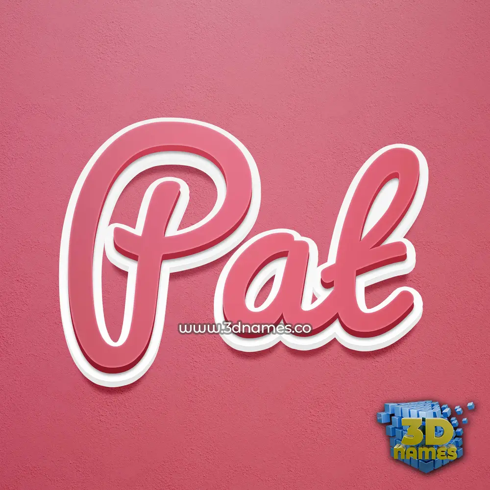 pat in Red Scribble style - 3D name wallpaper