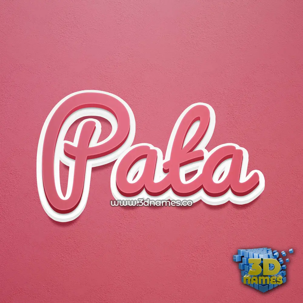 pata in Red Scribble style - 3D name wallpaper