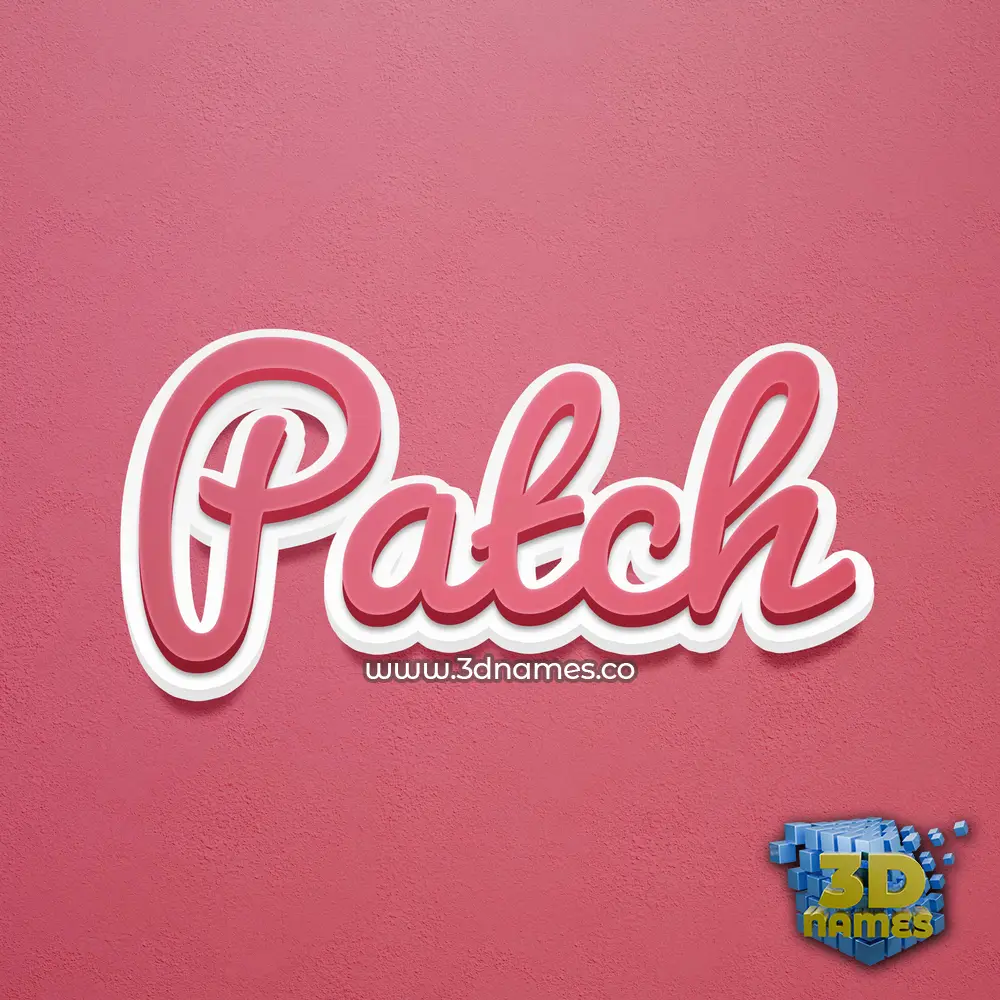 patch in Red Scribble style - 3D name wallpaper
