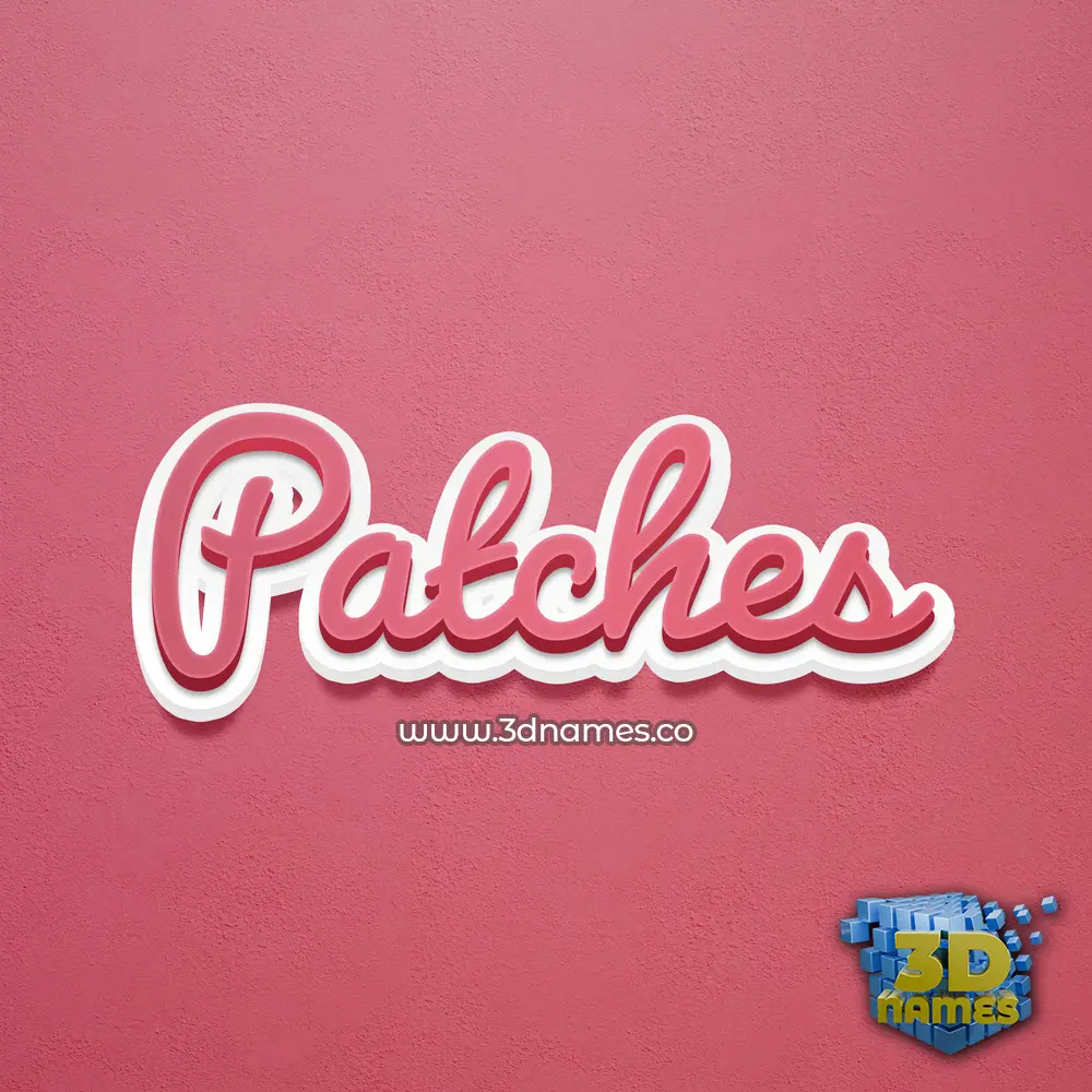patches in Red Scribble style - 3D name wallpaper