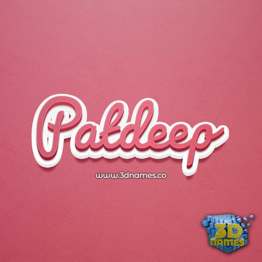 patdeep in Red Scribble style - 3D name wallpaper