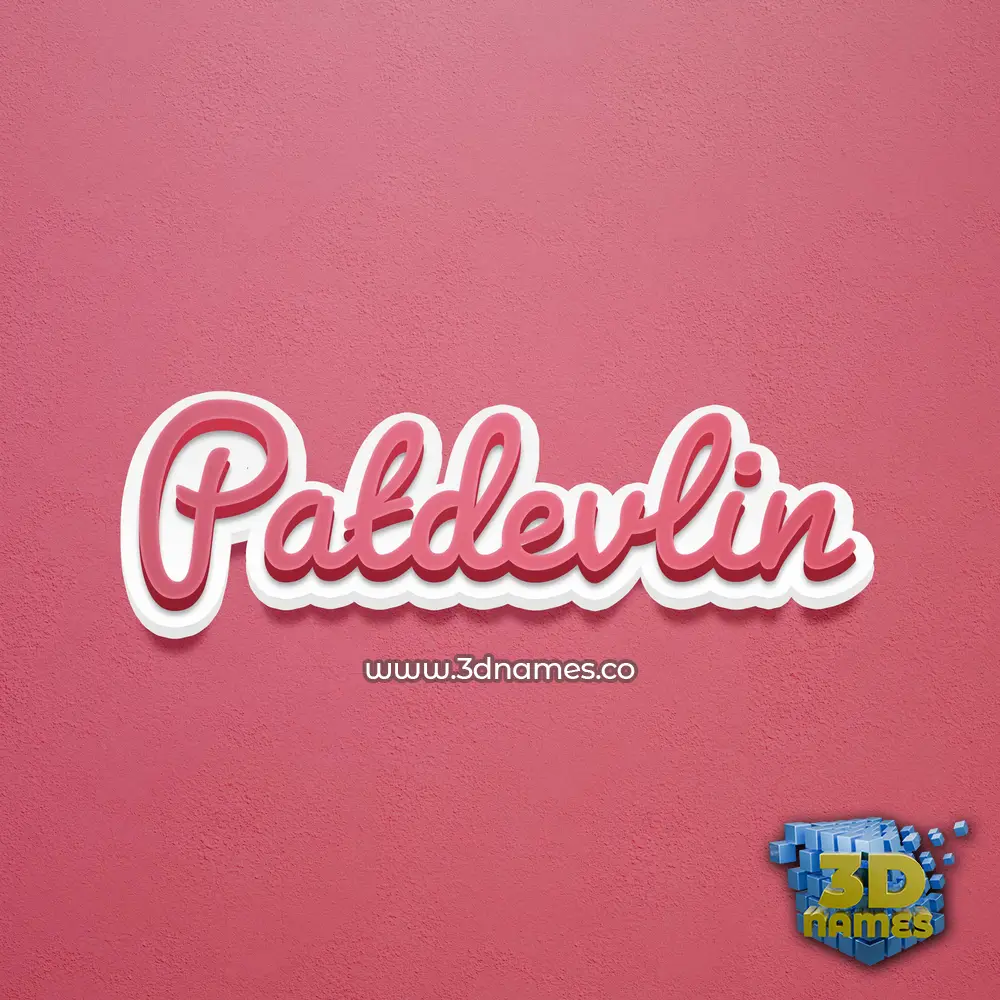 patdevlin in Red Scribble style - 3D name wallpaper