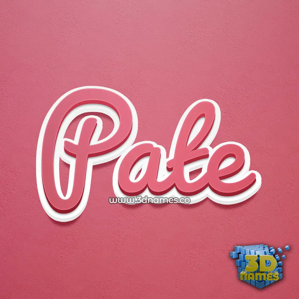 pate in Red Scribble style - 3D name wallpaper