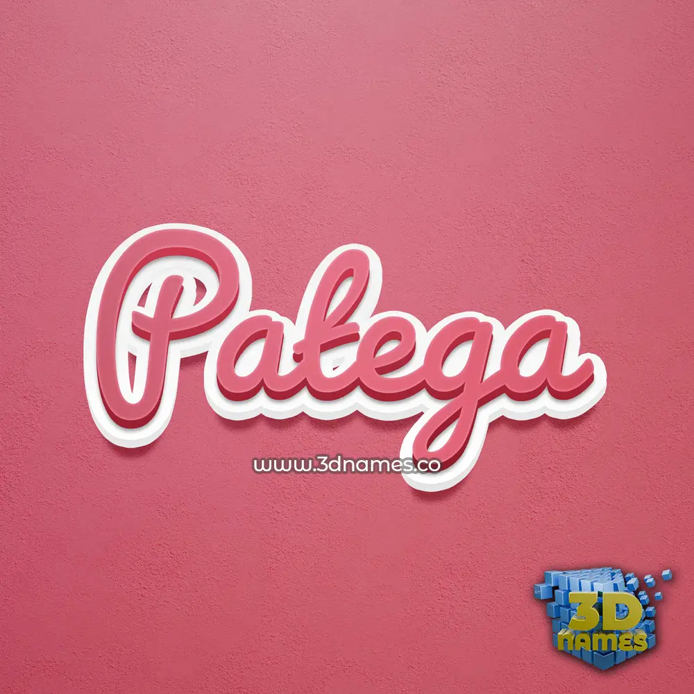 patega in Red Scribble style - 3D name wallpaper