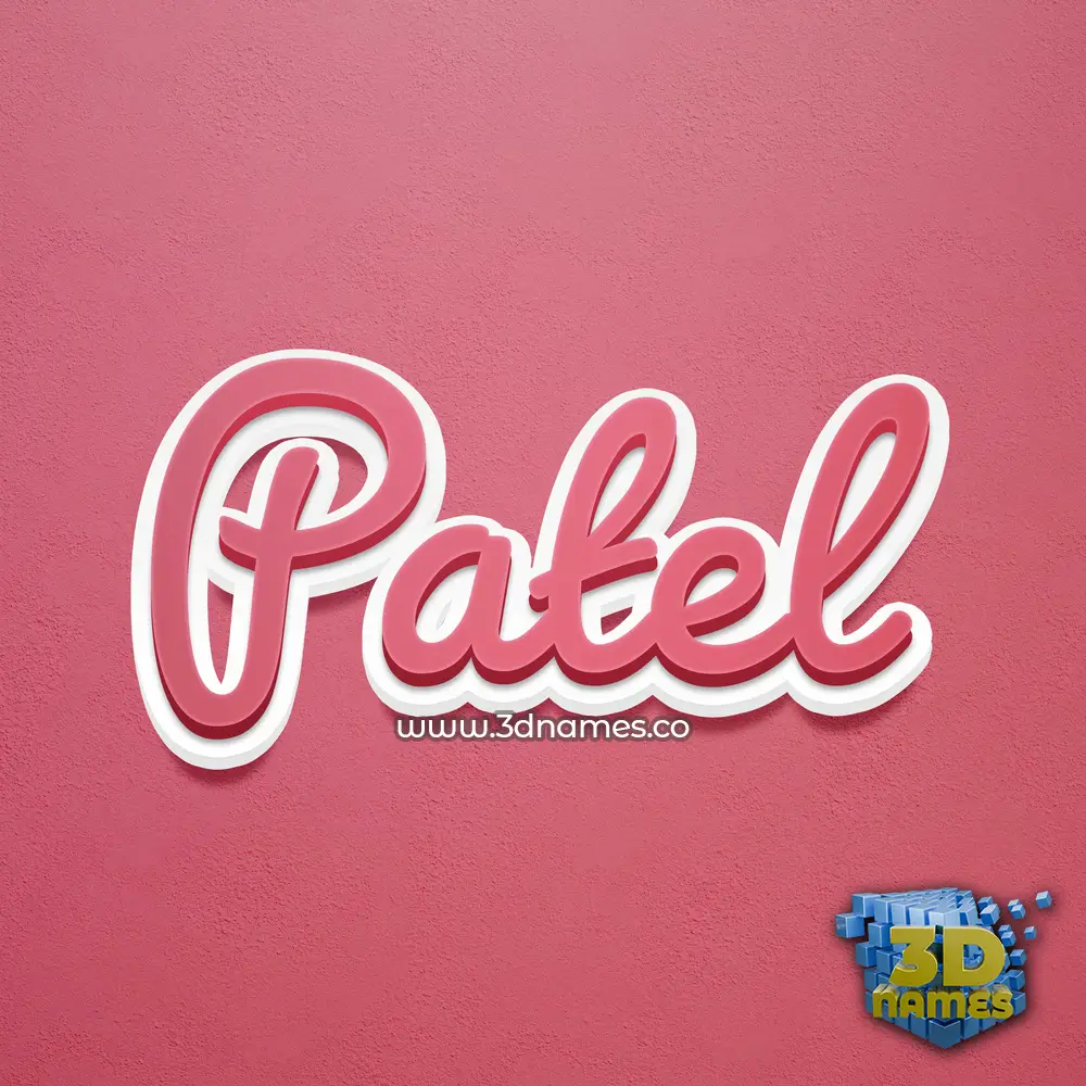 patel in Red Scribble style - 3D name wallpaper
