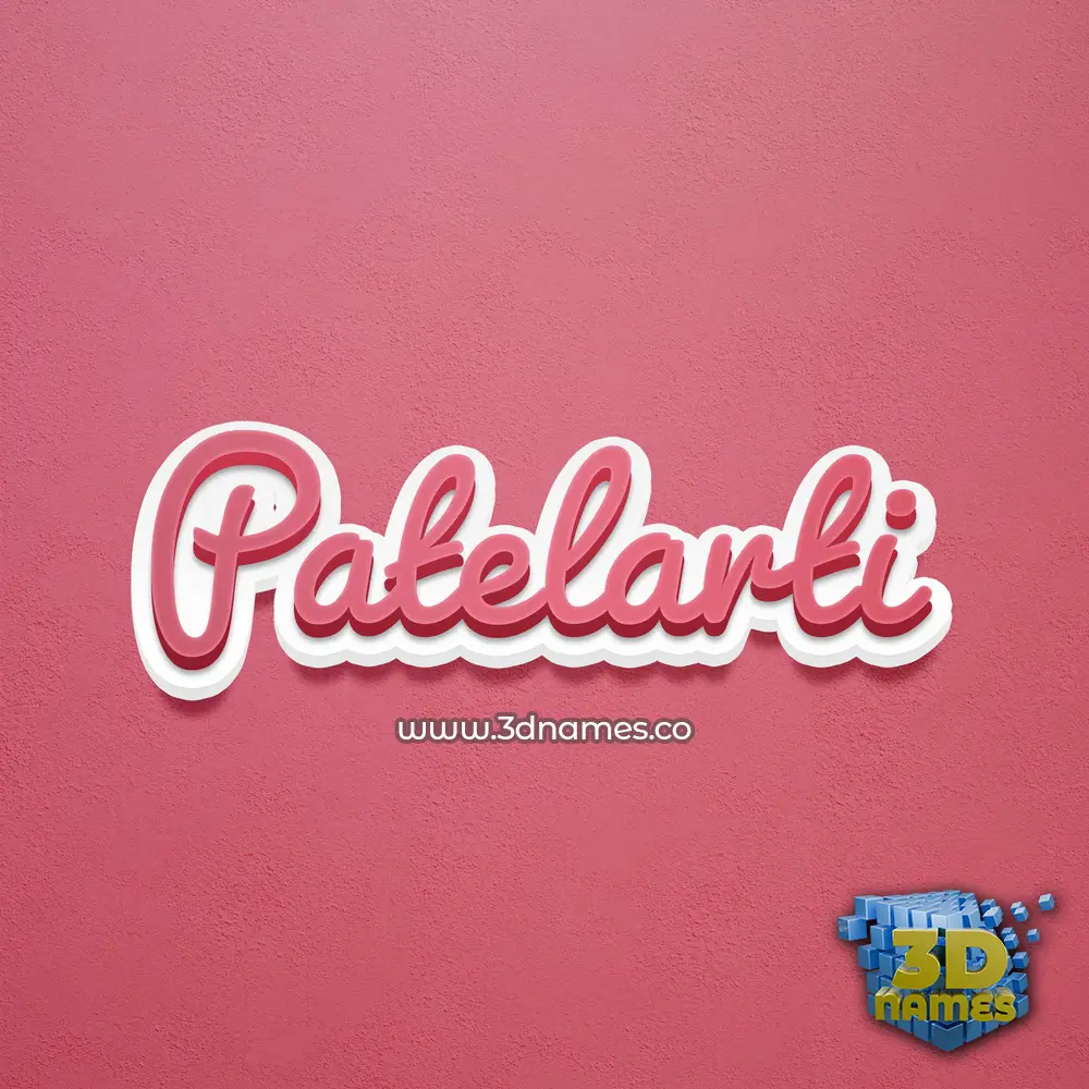 patelarti in Red Scribble style - 3D name wallpaper