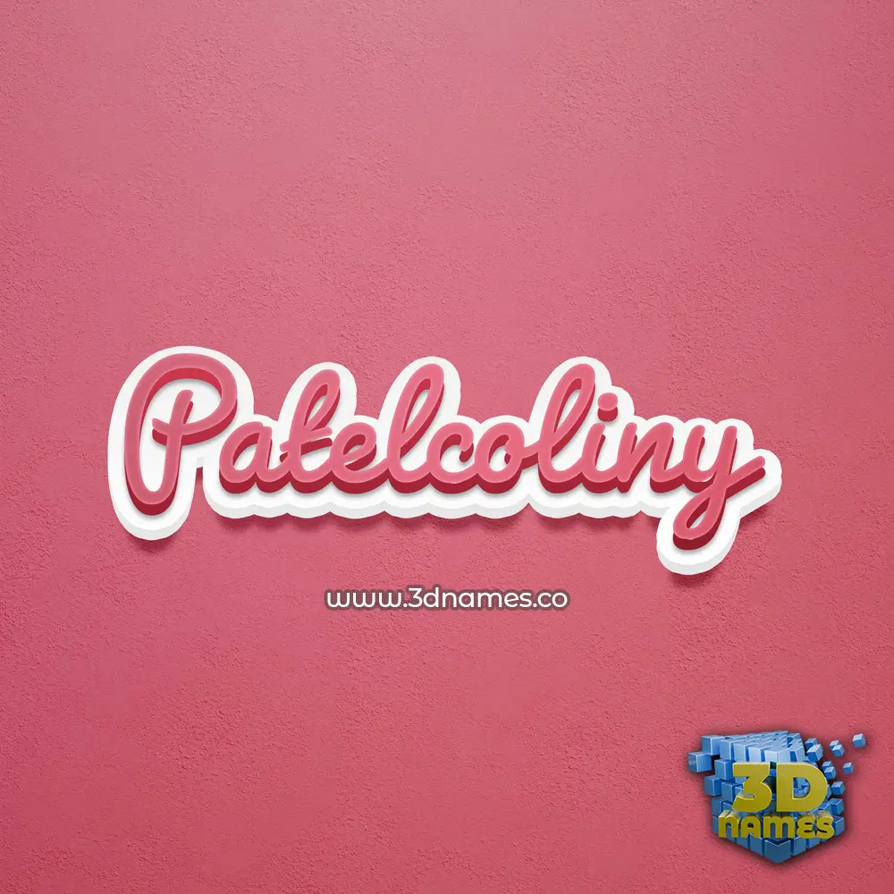 patelcoliny in Red Scribble style - 3D name wallpaper